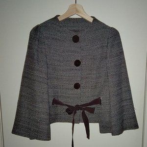 Philosophy di Alberta Ferretti, bell sleeve jacket, brown/blue, Size 8